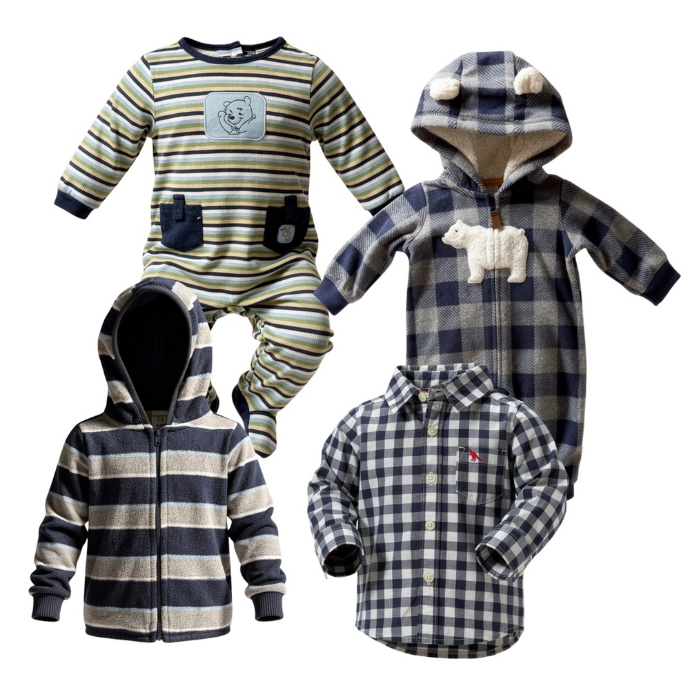Striped and Plaid Baby Clothing Set